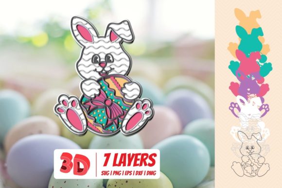 3D Easter Bunny Digital Download