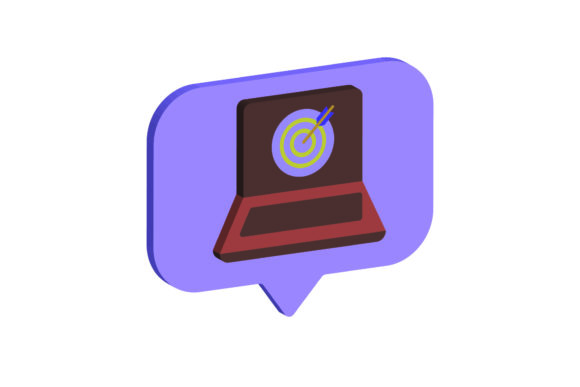 3D Icon Laptop Target