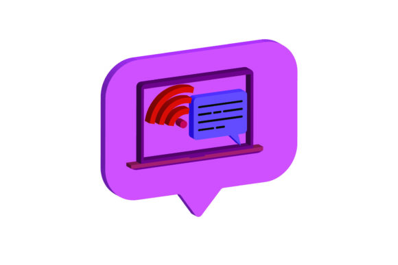 3D Icon Laptop Wifi