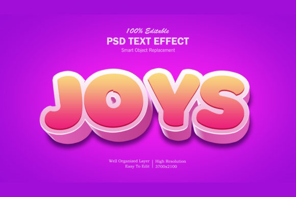 3D Joys Colorful Text Effect