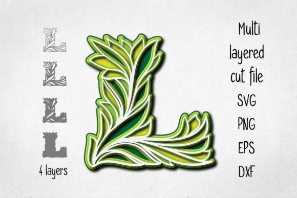 3D Layered Alphabet Letter L: Creative Design Resource