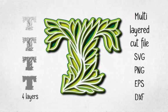 3D Layered Alphabet Letter T: A Versatile Design for Creative Projects