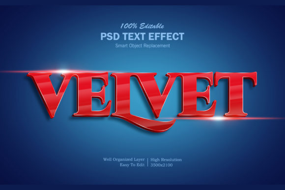 3D Velvet Red Color Text Effect