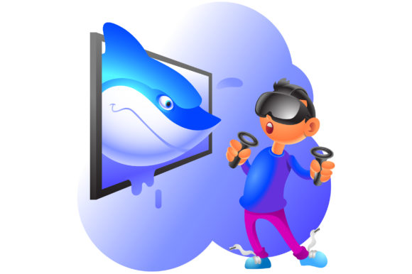 3D VR Funny Cartoon Illustration