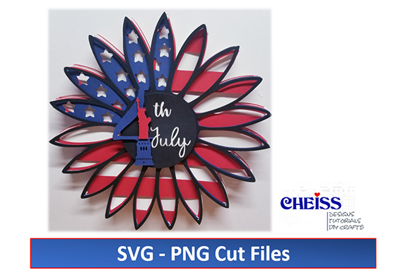 4th of July Sunflower Design SVG: A Modern Twist on Patriotic Paper Crafts