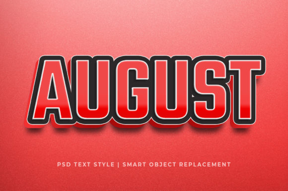 August Month 3D Text Mockup