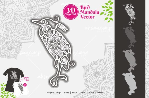 Bird Mandala 3D Layered 12