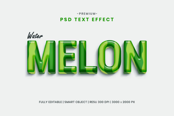 Editable Watermelon Fruit 3D Text Effect