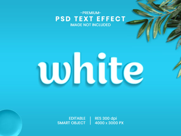 Editable White 3D Text Effect Template