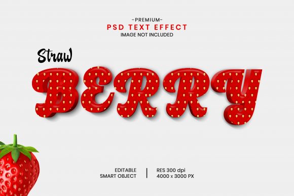 Fruit Strawberry Editable 3D Text Effect