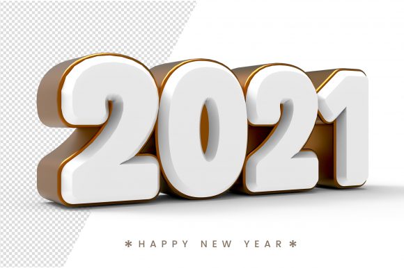 Happy New Year 2021 3d Text Isolated