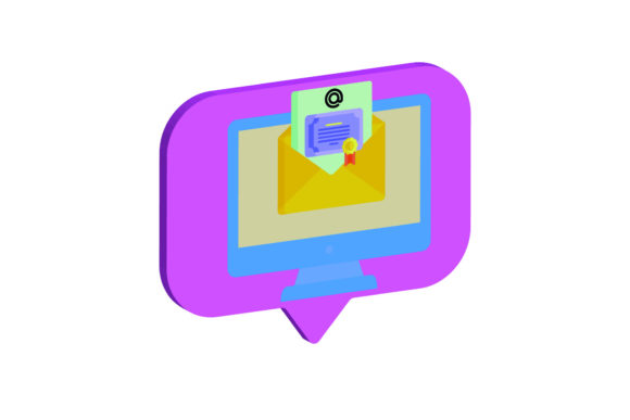 Icon Laptop 3D E - Mail Design Assets