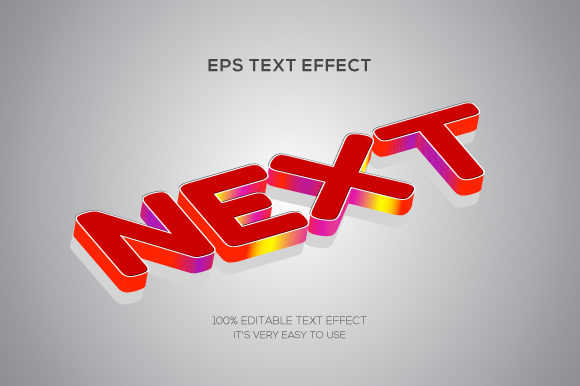 Text Effect Colorful 3d Text Effect