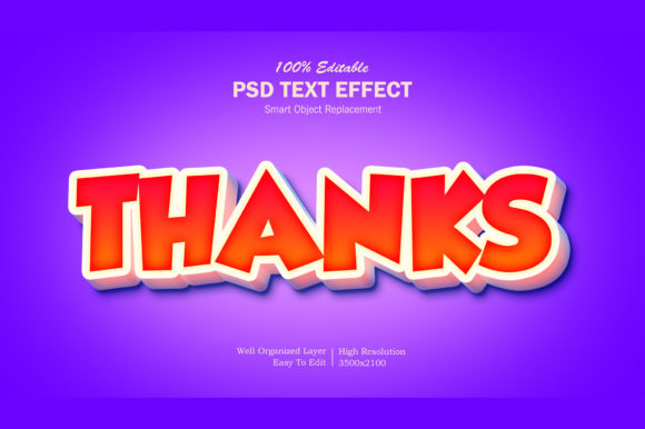 Thanks 3D PSD Text Effect