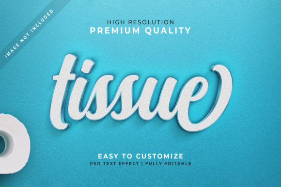 Tissue 3d Text Effect Mockup