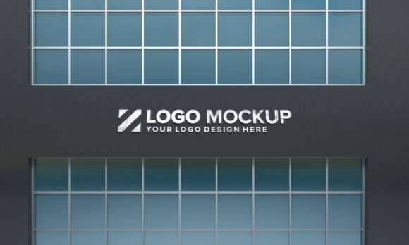 Transforming Brand Identity: The Power of Steel Logo Mockup 3D Sign Façade Buildng for Professional Presentation