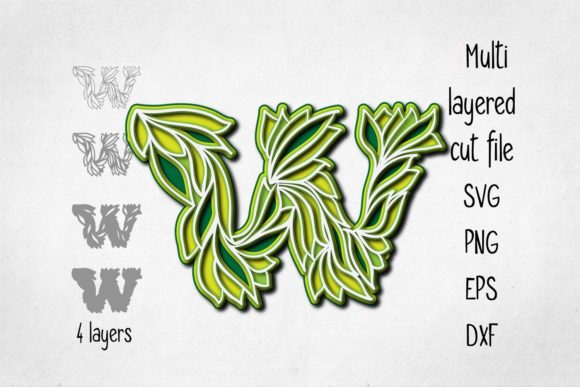 Unleash Your Creativity with the 3D Layered Alphabet Letter W: A Versatile Design for Modern Crafting