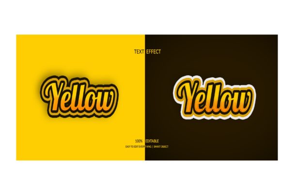 Yellow 3d Both Color Style Text Effect